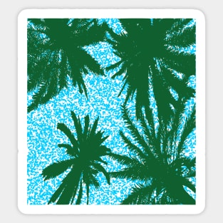 Palm Trees Blue Sky Abstract Background Silhouette Art Sticker